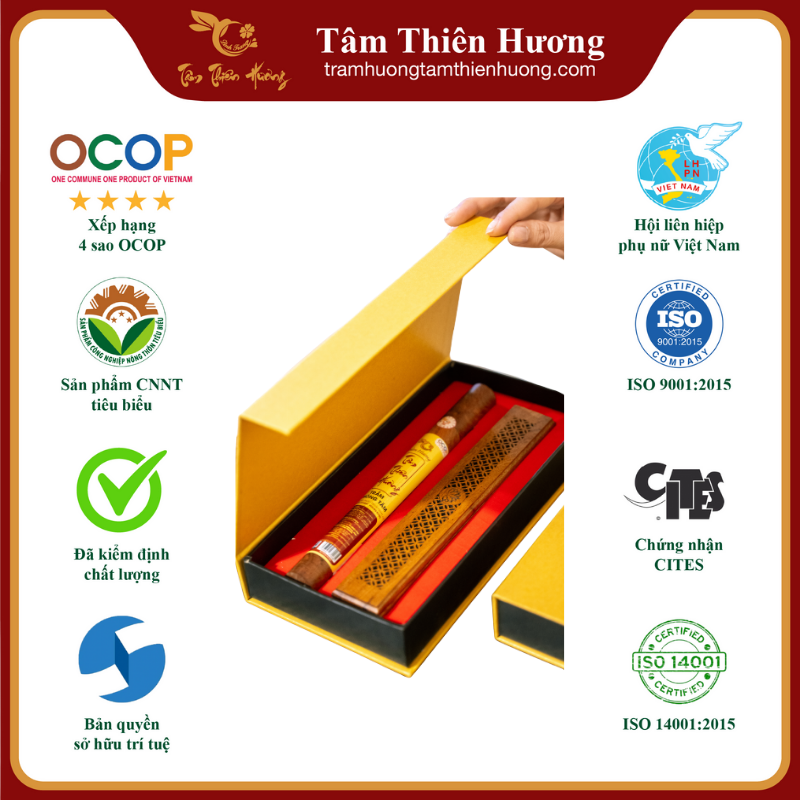 Trầm Hương Không Tăm Bộ Cao Cấp (kèm khay gỗ)