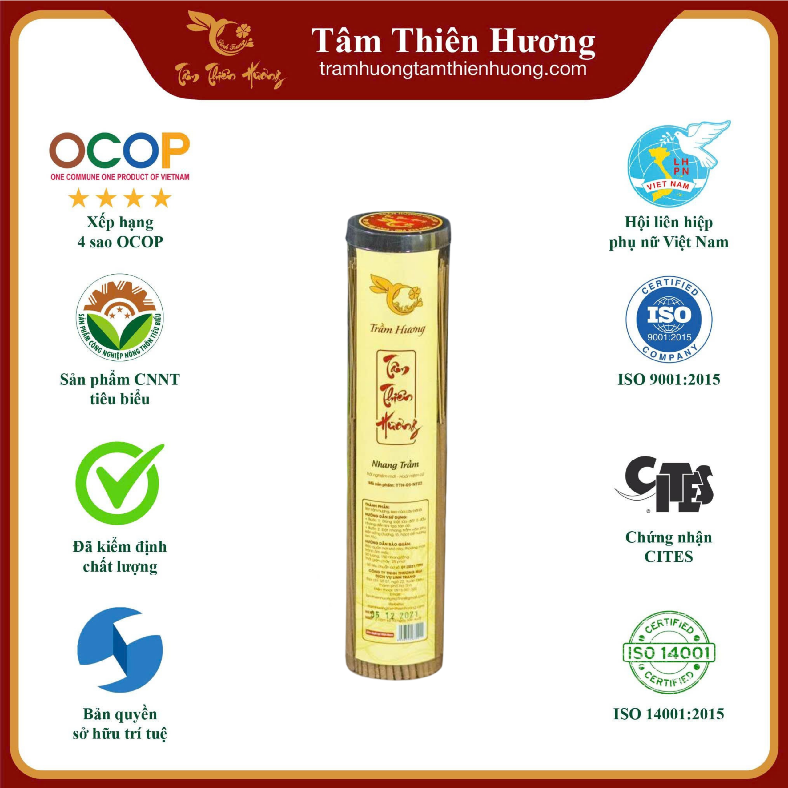Nhang Trầm Ngắn (25cm) Ống 150 cây